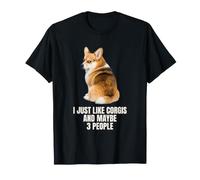 Me Gusta Corgis y Tal Vez 3 Personas Meme Side Eye Dog Camiseta