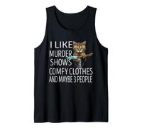 Me Gusta el Asesinato Muestra Ropa cómoda y Tal Vez 3 Personas Gato Camiseta sin Mangas