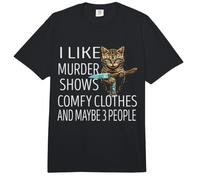 Me Gusta el Asesinato Muestra Ropa cómoda y Tal Vez 3 Personas Gato Comfort Colors Adult Heavyweight T-Shirt