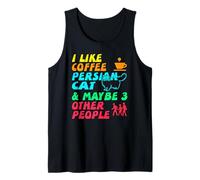 Me Gusta el Café Gato Persa y Tal Vez 3 Personas Camiseta sin Mangas