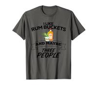 Me Gusta el Cubo de Ron y Tal Vez Tres Personas Divertido Beber Ron Camiseta