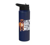 Me gusta el divertido boxeador de mascotas de mi niña, que se mueve y se mueve Stainless Steel Insulated Water Bottle
