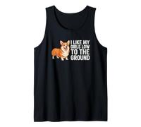 Me Gusta el Perro Corgi Funny Dog de mi niña Desde el Suelo Camiseta sin Mangas