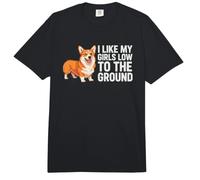 Me Gusta el Perro Corgi Funny Dog de mi niña Desde el Suelo Comfort Colors Adult Heavyweight T-Shirt