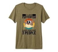 Me Gusta el pez Globo y Tal Vez 3 Personas Divertidos Peces Globo Camiseta Premium