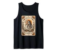 Me Gusta el té Steaming Skeleton Tea Lover Camiseta sin Mangas