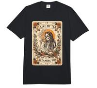 Me Gusta el té Steaming Skeleton Tea Lover Comfort Colors Adult Heavyweight T-Shirt