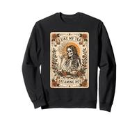 Me Gusta el té Steaming Skeleton Tea Lover Sudadera