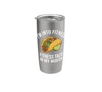 Me gusta hacer ejercicio, taco en la boca, divertido Cinco de Mayo Vaso térmico de acero inoxidable de doble pared