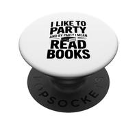 Me Gusta IR de Fiesta... y por Fiesta Quiero Decir Leer Libros PopSockets PopGrip Adhesivo