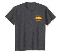 Me Gusta La Fruta Amante de la Herencia Española Camiseta, Niños, Jaspeado Oscuro, 10 años
