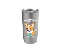 Me gusta la gente matutina divertido corgi i like morning people Vaso térmico de acero inoxidable de doble pared