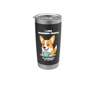 Me gusta la gente matutina divertido corgi i like morning people Vaso térmico de acero inoxidable de doble pared