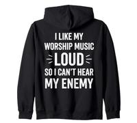 Me Gusta la música de adoración en Voz Alta para Que no Pueda Escuchar a mi Enemigo Divertido Sudadera con Capucha