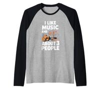 Me Gusta la música y sobre 3 Personas Letras de Canciones Fan Camiseta Manga Raglan