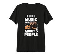 Me Gusta la música y sobre 3 Personas Letras de Canciones Fan Camiseta Premium