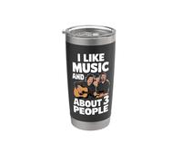 Me gusta la música y sobre 3 personas Letras de canciones Fan Vaso térmico de acero inoxidable de doble pared