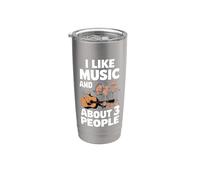 Me gusta la música y sobre 3 personas Letras de canciones Fan Vaso térmico de acero inoxidable de doble pared