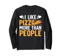 Me gusta la pizza más que la gente Manga Larga