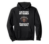 Me gusta mi barco mi Wiener y tal vez tres personas Dachshund Sudadera con Capucha