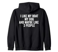 Me gusta mi barco y tal vez como 3 personas divertido navegante Sudadera con Capucha