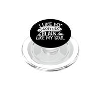 Me Gusta mi café Negro como mi Alma Cita Divertida PopSockets PopGrip para MagSafe