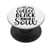 Me Gusta mi café Negro como mi Alma PopSockets PopGrip Adhesivo