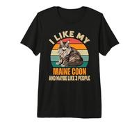 Me Gusta mi Gato Maine Coon y Tal Vez 3 Personas Funny Cats Dueño Camiseta Premium