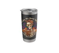 Me gusta mi libro favorito Café picante Lector de calavera Vaso térmico de acero inoxidable de doble pared