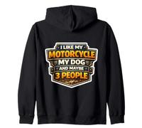 Me Gusta mi Motocicleta mi Perro y Tal Vez 3 Personas Moto Broma Sudadera con Capucha