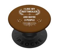 Me Gusta mi Rottweiler, Tal Vez 3 Personas, Divertido Perro Retro Vintage PopSockets PopGrip Adhesivo