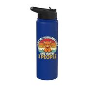 Me gusta mi vaca de las tierras altas y tal vez 3 Personas Divertidas introvertidas Stainless Steel Insulated Water Bottle