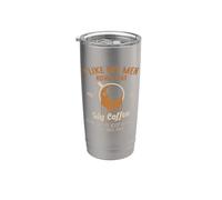 Me gusta mis hombres cómo me gusta mi café deslizándose fuera del techo Vaso térmico de acero inoxidable de doble pared