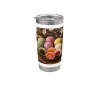 Me gusta mucho Mochi Sweet New Year Postre Vaso térmico de acero inoxidable de doble pared