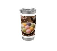 Me gusta mucho Mochi Sweet New Year Postre Vaso térmico de acero inoxidable de doble pared