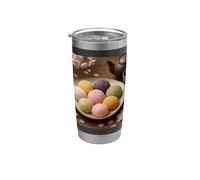 Me gusta mucho Mochi Sweet New Year Postre Vaso térmico de acero inoxidable de doble pared