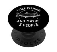 Me Gusta Pescar y Tal Vez 3 Personas - Pesca Divertida Pescadores PopSockets PopGrip Adhesivo