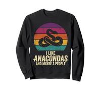 Me Gustan Las anacondas y Tal Vez 3 Personas Divertido Reptil Puesta de Sol Sudadera