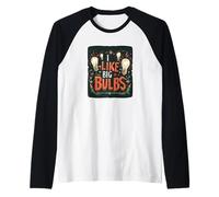 Me Gustan Las Bombillas de Navidad Grandes para los Amantes del discurso navideño traviesos Camiseta Manga Raglan