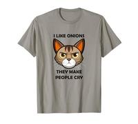 Me gustan las cebollas Hacen Llorar Gato Gracioso Meme Humor Camiseta