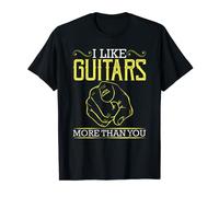 Me gustan las guitarras más que tú divertido músico sarcástico mordaza Camiseta