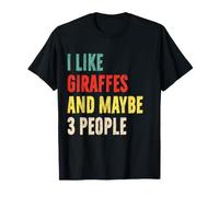 Me Gustan Las Jirafas y Tal Vez 3 Personas Divertida Introducción al Amante de la Jirafa Camiseta