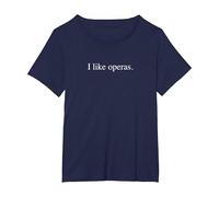 Me Gustan Las óperas Camiseta, Mujer Tallas Grandes, Azul Marino, 3XL Grande