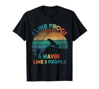 Me gustan las ranas y tal vez como 3 personas amante efecto vintage Camiseta