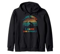 Me gustan las ranas y tal vez como 3 personas amante efecto vintage Sudadera con Capucha