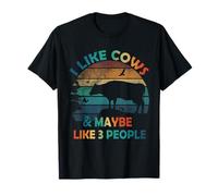 Me gustan las vacas y tal vez como 3 personas amante efecto vintage Camiseta