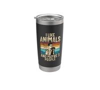 Me gustan los Animales y tal vez 3 Personas Veterinario Vaso térmico de acero inoxidable de doble pared