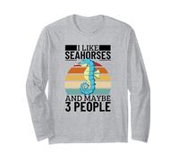 Me Gustan los caballitos de mar y Tal Vez 3 Personas Caballito de mar Divertido Manga Larga