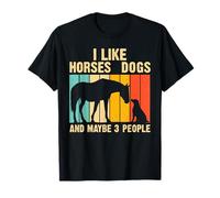 Me Gustan los Caballos Perros y Tal Vez 3 Personas Vintage Horse Dog Lover Camiseta