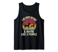 Me gustan los caballos y los perros y tal vez como 3 personas para el caballo amante Camiseta sin Mangas